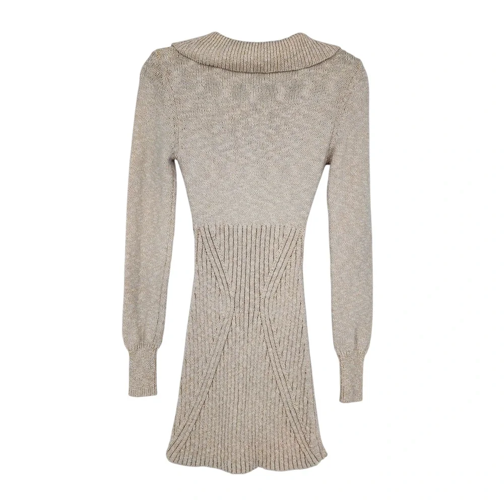 Free People Long Sleeve Mont Blanc Mini Cable Knit Sweater Dress Size Large